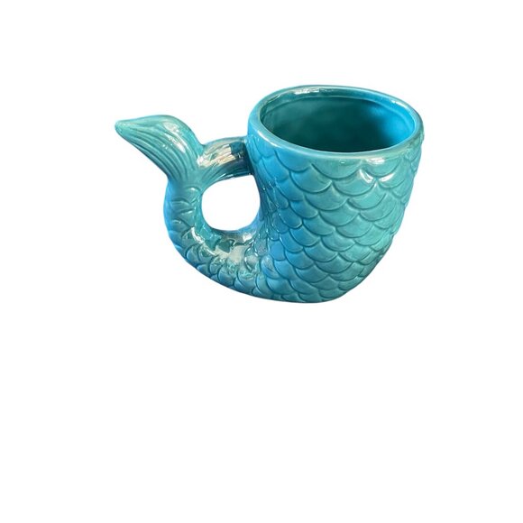 Turquoise Mermaid Tail Coffee Mug-Mermaid Coffee Cup - Picture 3 of 5